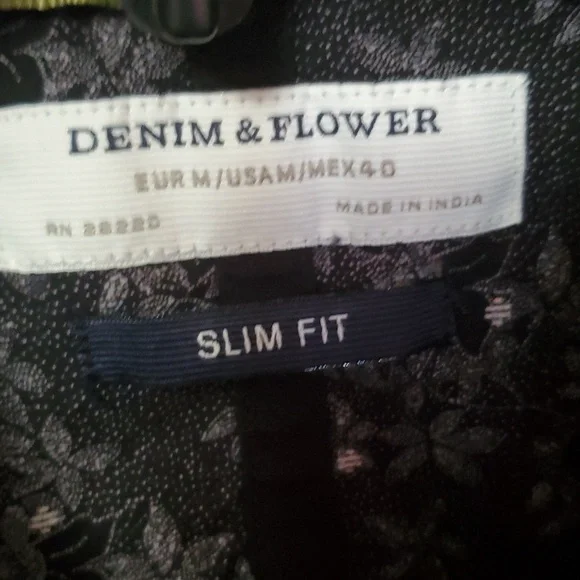 Denim & Flower floral design long sleeve shirt - Picture 4 of 8